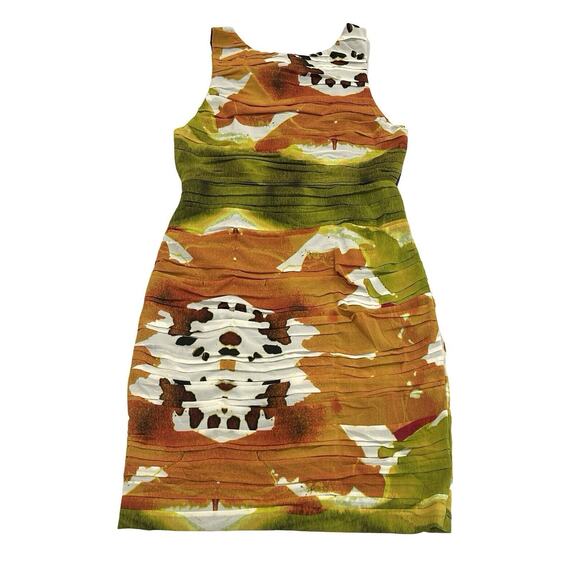 Alice + Olivia Valerie Silk Shift Dress Size 4 Multicolor Tie Dye Back Zip - Picture 1 of 9